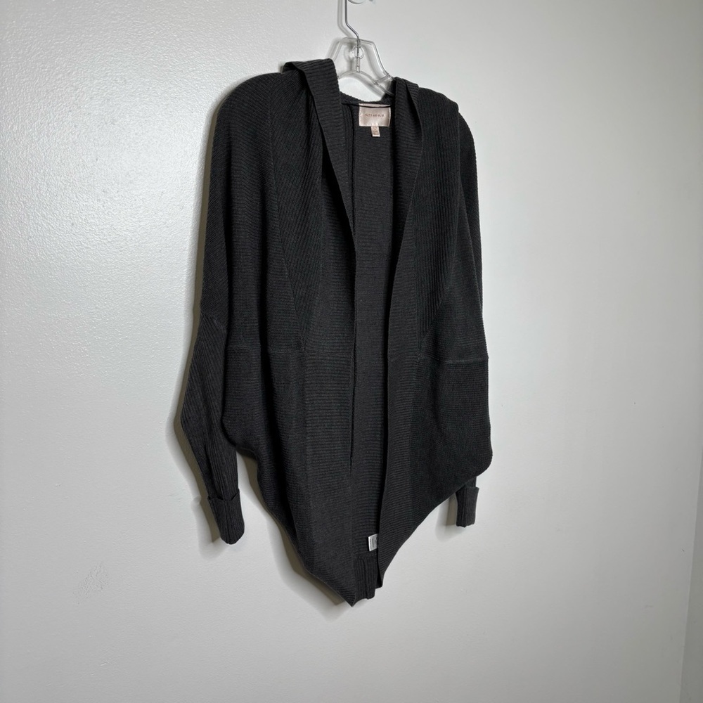 Stitch Fix x Skies are Blue Gray Dassi Cardigan Sweater‎ S/M Dolman Sleeve Hood - Picture 2 of 9